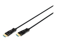 Digitus - Premium High Speed - Hdmi-Kabel Med Ethernet - Hdmi Hann Til Hdmi Hann - 20 M - Dobbeltisolert - Svart - 4K-Støtte, Aktiv Optisk Hybridkabel