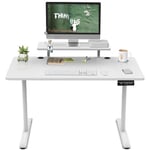 TRIUMPHKEY Bureau Assis Debout 120cm Bureau Hauteur Réglable Electrique,Blanc Bureau Ordinateur,Standing Desk,Table Assis Debout Idéal pour l'apprentissage au Bureau et Les Jeux