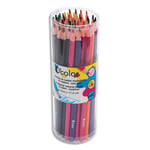 O Color Pot de 48 crayons couleurs O'Color en résine triangulaire - Diamètre crayon 7mm, mine 2,7mm Assortis