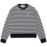 Sweat-shirt Lacoste  Pull A Rayures Femme  Ref 57453 HHW Noir et Blanc