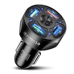 USB Car Charger Adaptor USB 4 Port, Car Cigarette Lighter Phone Charger 35W 7A Fast Charging Compatible with iPhone Samsung Galaxy iPad Huawei Xiaomi