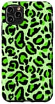 iPhone 11 Pro Max Lime Green Leopard Print Nostalgic y2k Aesthetic Animal Spot Case