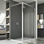 Parois cabine de douche coulissante rectangulaire verre opaque h 185 mod. Replay Duo 1 porte 80X120 cm