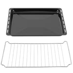 ICQN Kit de grilles de cuisson 455 x 375 x 30 mm pour four | émaillé | poêle à graisse | grille de cuisson | grille de four | Bosch Siemens Neff Gorenje |