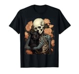 Vintage Skeleton Holding A Black Cat Halloween Gothic Goth T-Shirt