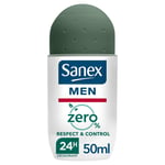 Déodorant Bille Men Zéro 0% Respect Et Control Sanex - Le Roll-on De 50ml