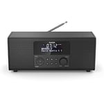Hama Radio numérique "DR1400" (DAB / DAB + / FM, radio-réveil avec 2 alarmes / rappel / minuterie, 4 touches de mémorisation de stations, stéréo, écran rétro-éclairé, radio numérique compacte) Noir