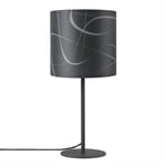 Paco Home - Lampe à Poser Table De Chevet Abat-Jour En Tissu Applique Salon Vintage Lampe de table - Noir, Design 2 (Ø18 cm)