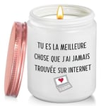 Coldlbing Cadeau Femme Amour - Bougie Parfumées Lavande Cadeau Saint Valentin Femme Homme, Cadeaux Amoureux Noël Anniversaire Mariage ST Valentin Couple Meilleure Amie Mari Copain Copine