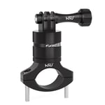 HSU Handlebar Mount for GoPro, Aluminum Alloy Bike Mount for Hero 13/12/11/10/9/8/7/6/5/4/3 Action Cameras, 360 Degree Rotation(Black)