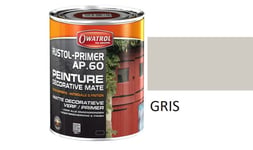 PEINTURE FER PRIMAIRE ET FINITION ANTI ROUILLE RUSTOL AP60 OWATROL 20L GRIS