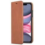 KANVASA Housse iPhone 11 Pro Cuir Marron Pro Coque Portefeuille en Vrai Cuir Haut de Gamme pour iPhone 11 Pro d’Apple (5.8") - Étui à Rabat Ultra Mince avec Fermeture Magnétique & Poche de Cartes