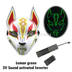 Uusi Luminous Halloween Party Mask EL Wire Hehkuva Maski Japanilainen Anime Cosplay LED Costume Fox Mask karnevaalijuhlatarvikkeisiin