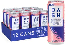 Dash Water Raspberry - 12 x Raspberry Flavoured Sparkling Spring Water - NO NO -