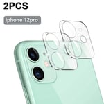 2-pack skärmskydd för iPhone 11/12-serien, kameraskydd i härdat glas, objektivskyddsfilm, baksida i glas, 9H-hårdhet, vattentät