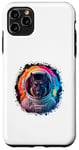 Coque pour iPhone 11 Pro Max Homme Femme Coloré Space Astronaute Belge Malinois