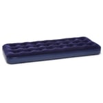 Single Inflatable Flocked Air Bed with Pump - Camping Guest Mattress UK