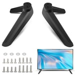 Pieds de Piédestal de Base TV Universels Support de Table Smart TV avec Vis Pieds Piédestal Base Télévision avec Jeu de Vis pour La Plupart des Téléviseurs À Écran Plat de 32 40 49 50 55 Pouces, Noir