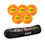 Mitre Impel Footballs, Pack of 5 with Tubular Ball Bag, Yellow/Orange, 5