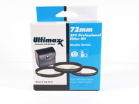 Ultimaxx 3 pc Professional Filter Kit 72mm UV , CPL, FL-D and Case Model UM-FK72