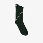 Lacoste Chaussettes mi-mollets coton Taille 35/38 Vert/gris Fonce/beige