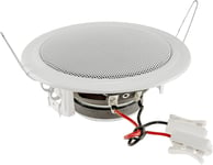 Enceinte encastrable de plafond 60 W - Plat - Montage au plafond - Rond - 135 mm - Pour bureau, cuisine, salon, home cinéma - Blanc