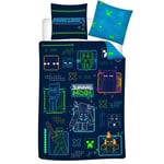 Minecraft Single Duvet Cover Set 140 x 200 cm Reversible cover - 'Survival Mode'