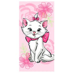 Aristocats Marie Blommig Bomull Strandhandduk En Storlek Rosa/Vit Pink/White One Size