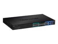 Trendnet Tpe 204Us - Switch - Smart - 8 X 10/100/1000 (Upoe) + 8 X 10/100/1000 (Poe+) + 4 X Delad Gigabit Sfp - Rackmonterbar - Upoe (370 W)