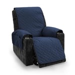 TIANSHU Housse Fauteuil Relax Imperméable, Housse pour Canapé Relax Housse Matelasse Réversible Chat Chiens Fauteuil Protection Lavable Résistant à l'usure Antidérapant(1 Place, Bleu Foncé)