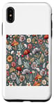Coque pour iPhone XS Max Motif floral gris et champignons sauvages