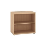 Bibliothèque basse Milano bois h 74 x l 80 cm chêne clair - Maxiburo