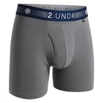 2undr Flow Shift Boxer Grå - Komfortabla Underkläder för Löpning och Träning - Handla nu på Loparshop.se!