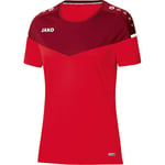 JAKO Champ 2.0 T-Shirt Women's T-Shirt - Red/Wine Red, 34