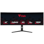 Itek Moniteur GGC - 49", écran incurvé R3800, résolution DQHD 5120x1440 UltraWide, Panneau IPS, 75Hz, 32:9, 5ms, connexions HDMI, DP et Type-C, Ajustement Has, HDR10, synchronisation adaptative