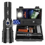 Shadowhawk Torches LED Super Bright Rechargeable, Flashlight 500000 Lumens XHM77.2 Torches Battery Powered, Powerful Tactical Flash Light Torch, USB Hand Torch for Dog Walking Camping Emergency Gift