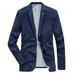 Blouson Homme En Jean - Avognates - Slim Col Revers Manches Longues - Couleur Unie Business Casual