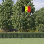 vidaXL Belgiens flagga och flaggstång 5,55 m aluminium