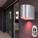 RGB LED Lampe Murale Cour Balcon Spot pour Extérieur Aluminium Télécommande IP44