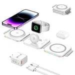 3 in 1 Wireless Charging Station, BOCLOUD Fast Mag-Safe Charger Stand [Portable 