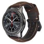 Samsung Gear S3 Frontier / Classic aito nahkainen ranneke - Ruskea Musta Solki