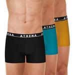 Athena Homme Easy Color sous-vêtement, Noir/Lagon/Orange, 3XL EU