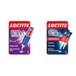 Loctite Super Glue-3 Creative, colle instantanée sous forme de stylo pour applications précises, Gel Superglue, colle universelle de 3 g & Super Glue-3 Original, colle forte et résistante, 2 tubes 3 g