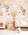 Mini Dekor Wallstickers Barnerom | Luftballong Dyr 44pk - Rosa