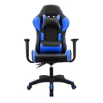 Fauteuil Gamer - Chaise Gaming Ergonomique - Siège Gamer avec appui-tête et oreiller lombaires - Inclinable 90 °-180 ° -Bleu