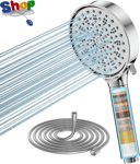 Hard  Water  Filter  Shower  Head  and  Hose  with  20  Stage  Filter ,  6  Spra