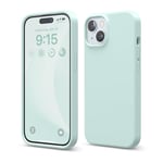 elago Liquid Silicone Case Compatible with iPhone 15, Premium Silicone, Full Body Protective Case [4-Layer Shockproof Structure], Soft Microfiber Lining Anti-Scratch Mint Green