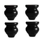 ADSE Set of 4 Sofa Legs,Wooden Furniture Legs, Solid Wood Replacement Furniture Feet,for Couch Sofa Cabinet Ottoman,Black,Mounting Plate & Screws,Multiple Sizes (3.1inch/8cm)