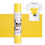 IModeur 12 Ft Rouleau Vinyle Thermocollant Jaune - 30,5 x 366 cm flex thermocollant Jaune pour Cricut Maker, Silhouette Cameo, vêtements, bonnets, pantalons, autres tissus