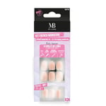 MB MILANO - Nail Art - Lot de 24 faux-ongles - Kit French Manucure Tout en 1 - Baby Boomer - Ongles Mi-Longs - 12 tailles